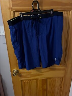 ZeroXposur Blue Swim Board Shorts with Black Waistband